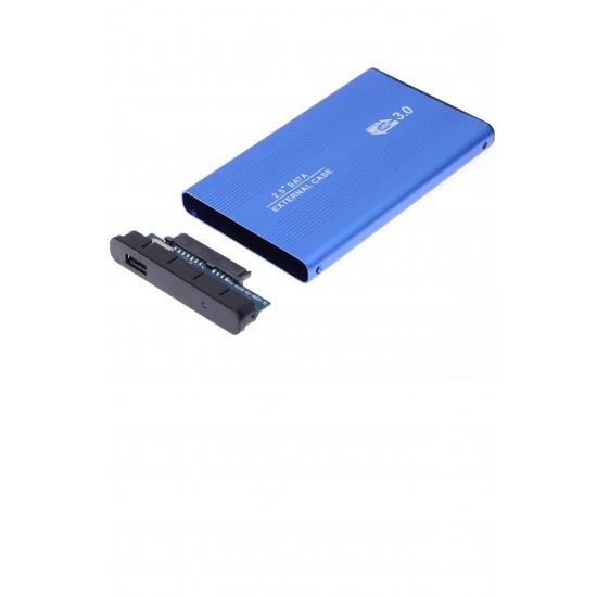 Maxgo 2126 2.5 Inç Usb 3.0 Sata Harddisk Hdd Kutusu 5 Gbps + Kılıf - Mavi Aluminyum