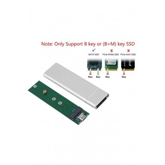 Maxgo 3015 M.2 Sata SSD Ngff To Type C USB 3.0 B-Key Mini Çevirici Adaptör Harici Harddisk Kutusu